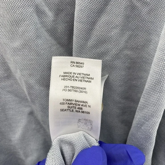 Tommy Bahama Polo Shirt Men's‎ XL Gray Marlin Academia Coastal Sportswear Preppy - Picture 7 of 11